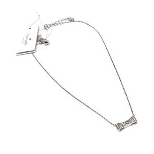 Kate Spade Ready Set Bow‎ Pave mini pendant silver necklace.